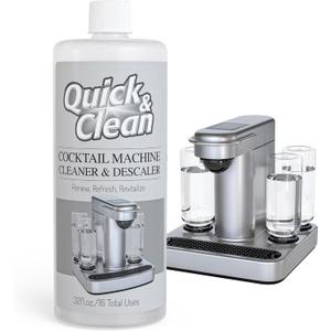 Quick & Clean Cocktail Machine Cleaner & Descaler - Made in the USA - Cleaner & Descaler for At-Home Cocktail Machines - Removes Mineral & Limescale Buildup - 32 Oz