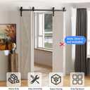CCJH 80" Bi-Folding Sliding Barn Door Hardware Kit for 4 Doors,Slide Smoothly Quietly,Black Track J Shape Roller,No Door
