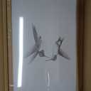 Vintage Wall Art Framed Hummingbird Canvas Print, Modern Farmhouse Birds Wall Decor, Living Room Sketch Painting Picture, Minimalist Black and White Bird Bedroom Decor – 16x24 inch