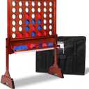 SPORT BEATS® Height Adjustable Giant Wooden 4 in a Row Game - 2.75-3.75 FT, 24 inches x 32 inches x 0.1 inches