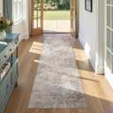 Area Rug Living Room Rugs - 2x6 Washable Large Soft Indoor Neutral Modern Abstract Low Pile Rug Carpet for Bedroom Dining Room Farmhouse Home Office - Brown