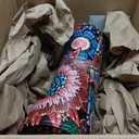 Likiyol Boho Kitchen Rugs Floral Kitchen Mats for Floor Bohemian Cushioned Anti Fatigue Mats for Kitchen Floor Non Slip Washable Kitchen Mat for Home, Sink, 18''x30''+18''x48'', Red