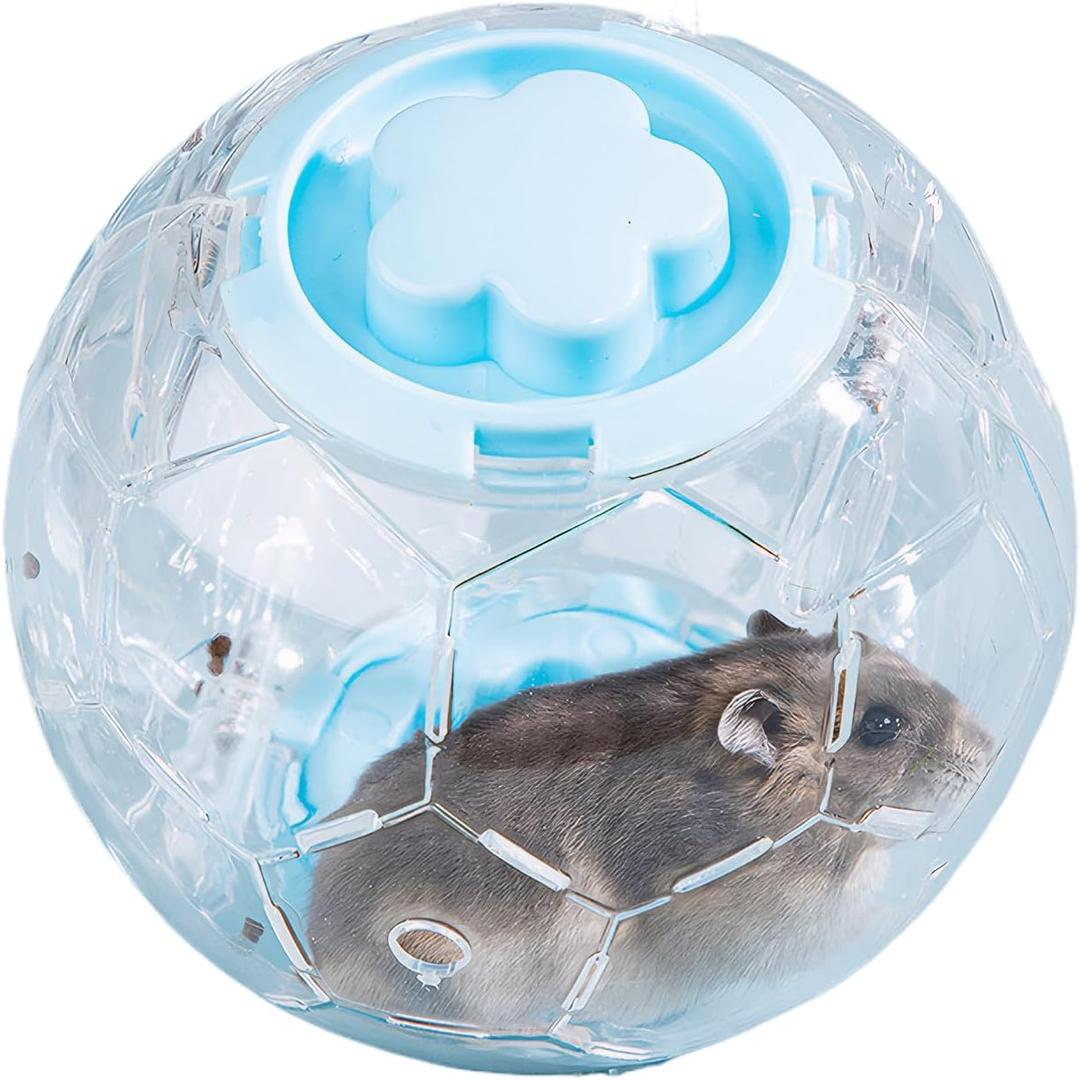 Hamster Ball 5.1 Inch  Durable Dwarf Hamster Running Ball with Football Design, Secure Metal Screws for Small Pets (5.1in)
