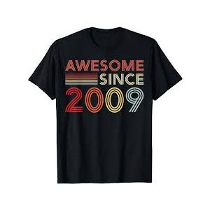 Awesome Since 2009 T-shirt Black, Size Small