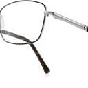 RB. Pilot Reading Glasses for Women Blue Light Blocking Computer Glasses Spring Hinge Readers Metal Frame Acetate Legs (Brown Frame Silver Bridge)