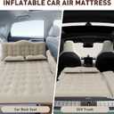Car Bed SUV Air Mattress, Car Air Mattress with Electric Pump, 2 Inflatable Pillows and 2 Footrests for Back Seat, Side Seat,Trunk Sleeping, Thickened Camping Bed - Brown