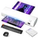 A4 Thermal Laminator Machine 9 Inch Portable, Anti-Jam Laminator with Built-in Trimmer & Corner Rounder, Complete Laminating Kit with 40 Sheets for Home, Office, School, Business White