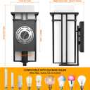 Outdoor Lighting Fixtures Wall Mount, Outdoor Wall Lights Modern with Frosted Glass, Aluminum Exterior Light for House Outdoor Wall Lantern for Garage Porch Carriage Patio (14.6''H, 1 pc)