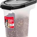 IRIS USA WeatherPro Airtight Pet Food Storage Container, Up to 6.5 lbs, Treat Box for Dog Cat and Bird Food, Keep Fresh, Translucent Body, Easy Clean Up, BPA free, Clear/Black