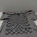 Fun OP ART Checkered Abstract Optical Checkerboard Design T-Shirt, Size: Large