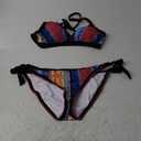 Bikini Sets for Women Floral Two Piece Bathing Suit V Neck Shell Stitched Swimsuit Tie Side Triangle Swimwear (X-Large, Multi Color Print)