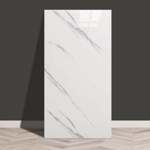Haimin Wall Panels Peel and Stick 10 Pieces 23.6x11.8in (19.4 Sq. Ft. Coverage) Lightweight Backsplash Marble Look Tile (not Real Marble) Ideal for Kitchen Bathrooms Living Rooms Bedrooms (White-JSB)