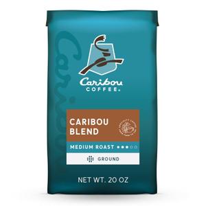 Caribou Coffee, Medium Roast Ground Coffee, 100% Arabica Coffee - Caribou Blend 20 Ounce Bag (EXP 05/12/26)