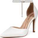 Dipyrne Women's High Heels Closed Pointed Toe Sexy Lace Up Wedding Evening Dress Pumps Shoes Size 7