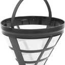 (4-Pack) No.4 Cone Reusable Replacement Coffee Maker Basket Filter Compatible with Cuisinart, Ninja Coffee Bar Brewer Filters, Fit Most 8-12 Cup Basket Drip Coffee Machine, BPA Free