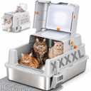 XXXL Stainless Steel Litter Box with Lid for Big Cats