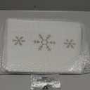 Metal Christmas Tree Collar with 3D Snowflake Authentic, Hexagon Heavy-Duty Iron Tree Base Cover for Pencil Tree, Tree Ring, Tree Skirt for Xmas Decor (Cream with Gold Flakes)