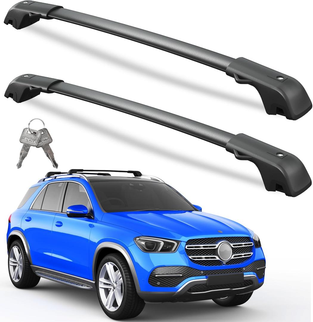 Wonderdriver 300lbs Roof Rack Cross Bars Compatible with Mercedes Benz GLE 2015-2025 with Raised Side Rails, Heavy Duty Aluminum Lockable Roof Rails Crossbars Cargo (Not for Panoramic sunroof)