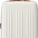 Kono Small 20 Inch Expandable Carry On Luggage with Quiet Spinner Wheels & TSA Lock, Scratch and Drop Resistant PC+ABS Hardside 22x14x9 Airline Approved Suitcase, Cream White & Brown