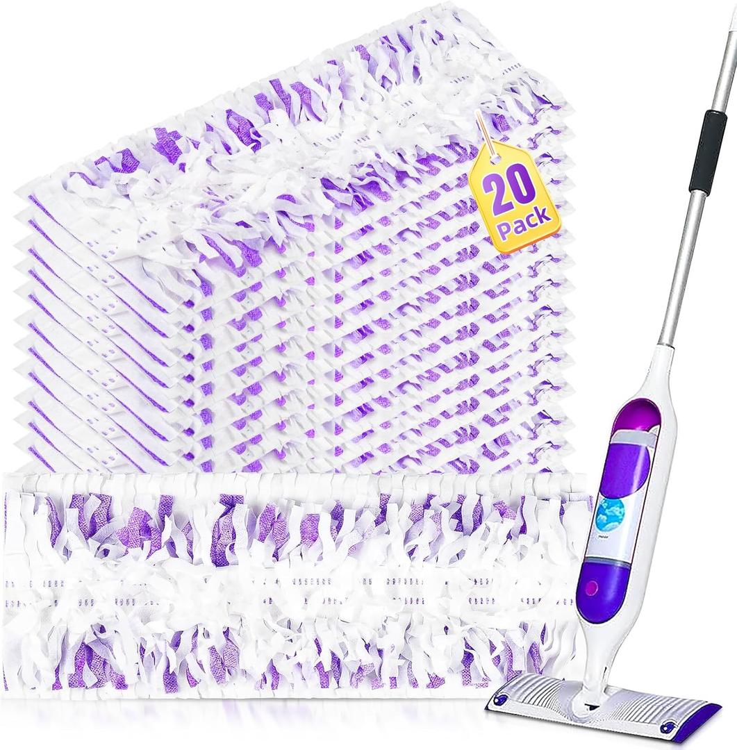 20 Pack Disposable Mopping Pad Refills for PowerMop Multi-Surface Mop Kit, Multi-Surface Mop Pad Refill for Power Mop for Cleaning Floors