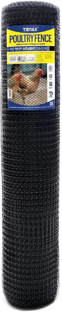 Tenax Deer Netting - Heavy Duty, 7ft Netting for Gardens - 7 Ft x 100 Ft - Black Polypropylene