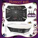 Suttmin 100 Pcs Halloween Paper Food Trays Halloween Party Supplies Nacho Trays Spider Pirate Bloody Halloween Disposable Serving Trays Food Containers Trick or Treat Party Supplies (Spider)