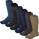 Dr. Motion Men's Knee High Compression Socks 8-15 mmHg ( 6 Pairs Pack ) (10-13)