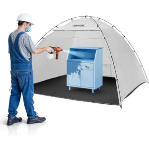 VEVOR Portable Paint Booth Tent, 116.14 x 114.96 x 79.53 inch Painting Tent Station, Spray Shelter with Built-in Floor & Mesh Screen, Large Space, Oxford Spray Painting Tents for Cupboard, Chairs, L116*W115*H80inch