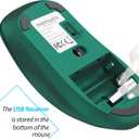 memzuoix 2.4G Wireless Mouse, 1400 DPI Computer Mice USB Receiver, Portable Wireless USB Mouse Battery Powered Cordless Mice for Laptop, PC, Desktop, 5 Buttons (Dark Green)