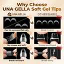 UNA GELLA Extra Short Almond Nail Tips Full Cover 504PCS Gel Nail Tips Short Almond Shaped Nails Tips Soft Gelly Gel Clear Fake Nails Tip for Acrylic Nail Tip Soak Off Home DIY Salon Nails 12 Sizes