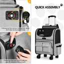MGB Pet Carrier with Wheels, Rolling Cat Carrier Gray (Not for Airline)
