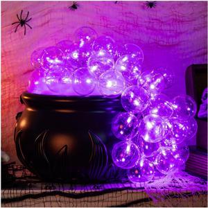Halloween DIY Bubbling Cauldron Set, Halloween Decorations Indoor, Black Plastic Bowl Hocus Pocus Party Decor Large Candy Bowl Witch Kettle for Party Supplies (purple)