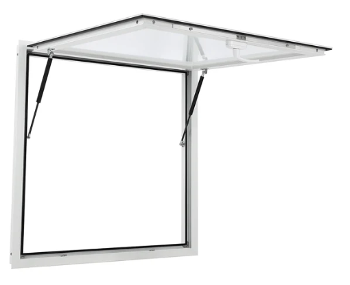 Garvee Concession Window, 36" x 36" Aluminum Alloy Food Truck Service Window, Concession Stand Serving Window Door with Double-Point Fork Lock, Concession Awning Door Up to 85 Degrees, Glass Not Included