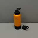 32 oz Powder Coated Double Wall Vacuum Insulated Sports Water Bottle, 18/8 Stainless Steel Wide Mouth Thermal Flask with Straw Lid & Spout Lid, Leak Proof, Sweat Free, BPA Free (Orange, 32 oz)