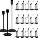 48 Pack Candle Holders Taper Candle Holders Tall Metal Candle Stands Holders for Table Centerpiece Modern Pillar & Home Wedding Decor, Matte Black