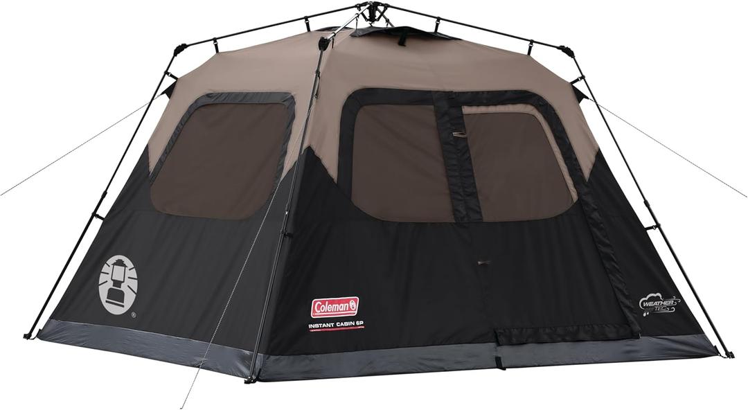 Coleman 4/6/8/10 Person Instant Camping Tent with 1-Minute Setup, Large Family Tent with Pre-Attached Poles, Air Vent, & Carry Bag, Sets Up in About 60 Seconds (PFAS-Free)