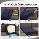 ALIECOM Blue Sectional Couch Covers, 100% Waterproof High Stretch Sofa Slipcovers Soft Washable Couch Cushion Covers Sofa Covers for Kids/Pets (5 Seat and 6 Backrest Covers, Navy)