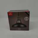 GLOBE Electric 65712 Robin 1-Light Plug-in or Hardwire Pendant, Satin Black, Antique Brass Accents, 15ft Black Woven Fabric Cord, in-Line On/Off Rocker Switch