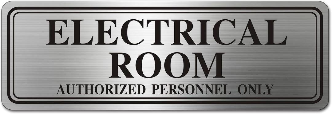 Metal Stainless Steel Authorized Personnel Only Sign9x3in (Electrical Room)