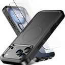 Magnetic for iPhone 17 Pro Max Case [Compatible with MagSafe] [Shockproof] [Heavy Duty Protection] Pocket-Friendly & Tough Non-Slip Protective Phone Cover for iPhone 17 promax 6.9", Black