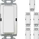 Lutron Claro 15 Amp Single-Pole Paddle Switch, CA-1PS-WH, White (6-Pack)