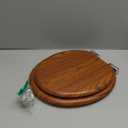 Round Toilet Seat Molded Wood Toilet Seat with Quietly Close and Quick Release Hinges, Easy to Install also Easy to Clean by Angol Shiold (Round, Brownish Red)