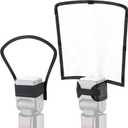 waka Flash Diffuser Reflector Kit - Bend Bounce Flash Diffuser+ Silver/White Reflector for Speedlight, Universal Mount for Canon, Nikon, etc.