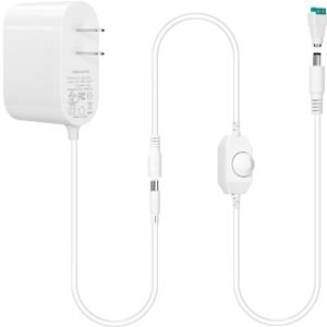 UL Listed 12V 2A LED Power Supply with Dimmer Switch for LED Strip Lights and Neon Signs, Single Color, Output 12 Volt Transformer with 6 ft Power Cord Plug(DC 5.5 mm x 2.1 mm Connector), White