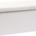 B FSOBEIIALEO Folding Storage Ottoman, Long Ottomans Shoes Bench, Velvet Storage Chest Footrest Seat 31.5"x15.7"x15.7" (White, Large)