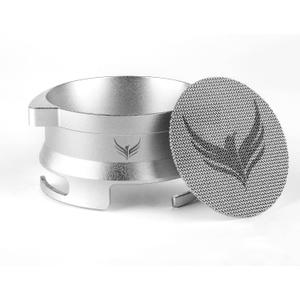 54mm Dosing Funnel Espresso Puck Screen Set KNODOS Grinder Trigger Portafilter Funnel and Filter Compatible with Breville 54mm Portafilters (Silver)