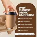 4 Cup Holders Drink Carrier 8-32 oz | 25 Cup Holder Tray Drink Carrier for Delivery Drinks Hot and Cold Beverages To Go Disposable Compostable Pulp Fiber Restaurant Supplies, Coffee Shops, Uber Eats