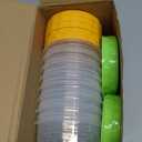 Sieral 16 Pack 8 oz Freezer Containers with Lids Reusable Deli Freezer Storage Containers Stackable Plastic Thick Twist Top Jars for Takeout Food Round Wide Mouth Lunch Snack (Green,Red,Yellow)