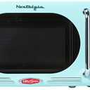 Nostalgia Countertop Microwave Oven with Easy Clean Interior - Retro Microwave with LED Display & Child Lock- Compact 0.7 Cu. Ft. Oven With 12 Pre-Programmed Settings for Quick Cooking- 700-Watts-Aqua (Does not power on parts only), Size: 0.7 Cu. Ft