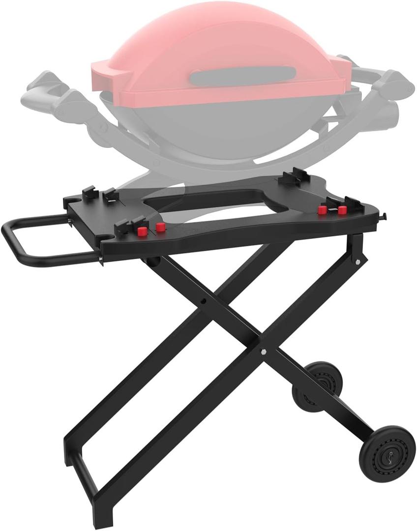 Portable Grill Cart for Weber Q100 Q1000 Q120 Q1200 Q200 Q2000 Q2200 Series Grills, Foldable Grill Stand for Weber Q1400 Q2400 Electric Grills, Replace for Weber Q Portable Cart